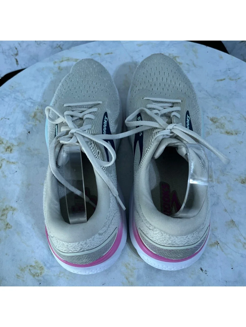 Brooks Ghost 16 Womens Size 12 Running Shoes Gray Pink Athletic Trainer Sneakers